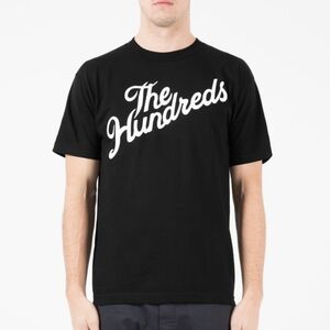 The Hundreds Black T-Shirt with White Script Logo